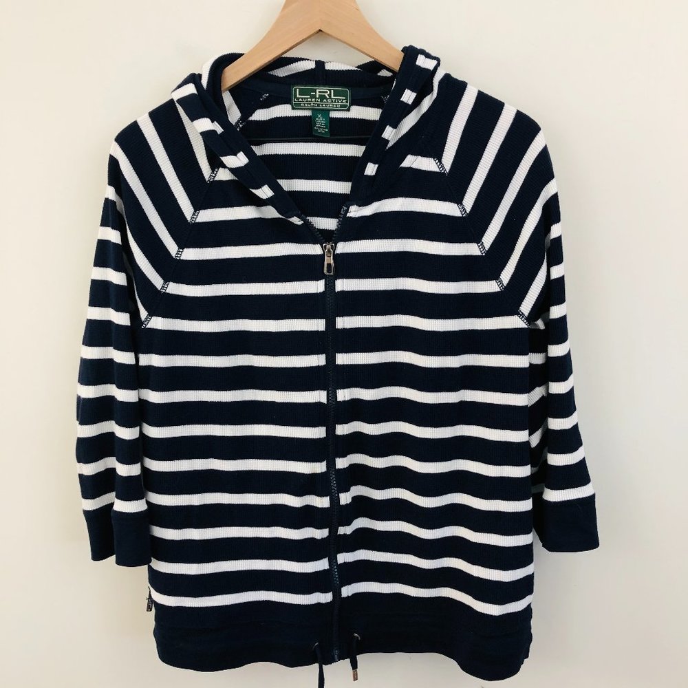Ralph Lauren Stripe Zip Up Hoodie
